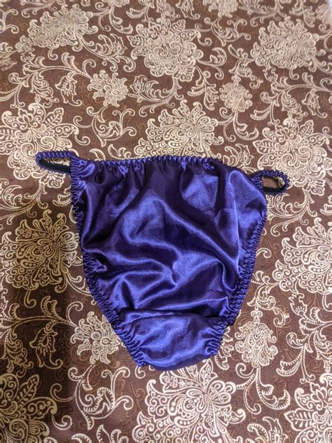 Vintage Satin String Bikini Panties Size Medium Gem