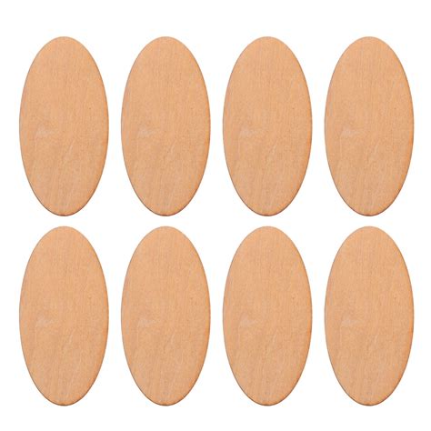 Nuolux Wood Wooden Oval Slices Unfinished Cutouts Pieces Crafts Board