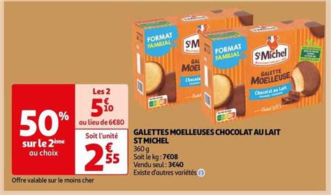 Promo Galettes Moelleuses Chocolat Au Lait St Michel Chez Auchan