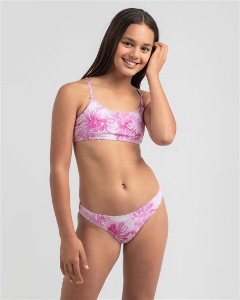 Topanga Girls Calypso Bikini Set In Pink Fast Shipping Easy