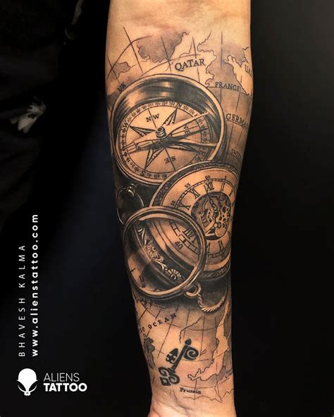 Compass Tattoo By Bhavesh Kalma