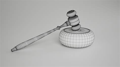 Handcrafted Gavel Set 3D Model