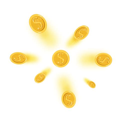 Flying Coin PNG Picture Gold Coins Flow And Fly Down Dynamic Coins