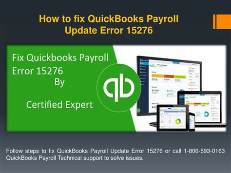 PPT 1 800 593 0163 How To Fix QuickBooks Payroll Update Error 15276