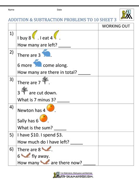 St Grade Addition And Subtraction Word Problems