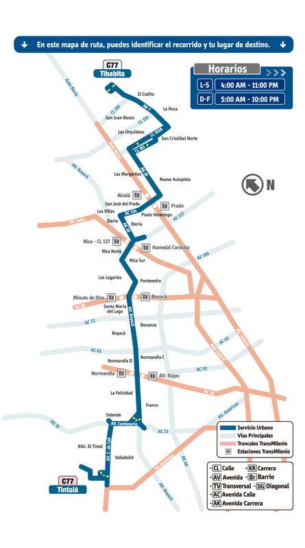 Ruta SITP C77 Tintalá Lijacá Urbana Mirutafacil