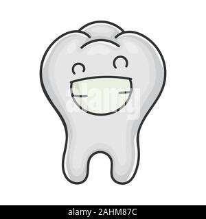 Cartoon Tooth Mascot Happy Smiling Teeth Treatment Characters