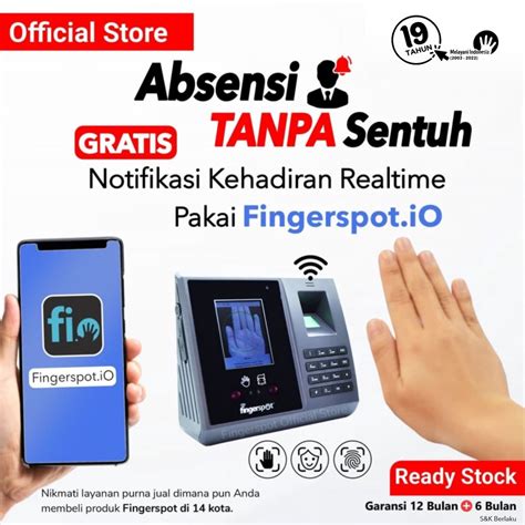 Jual Mesin Absensi Wifi Fingerspot Revo WFV 208BNC Scan Absen Sidik