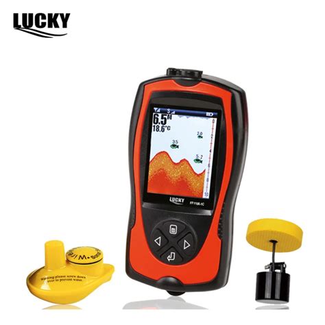 Lucky FF1108 1C portátil sem fio wired sonar transdutor peixe finder