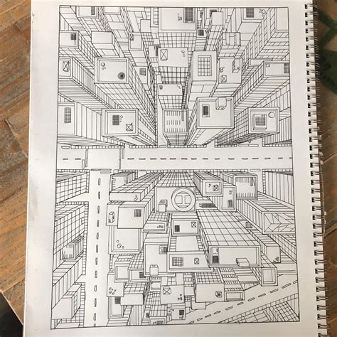 my first 1 Point Perspective : drawing