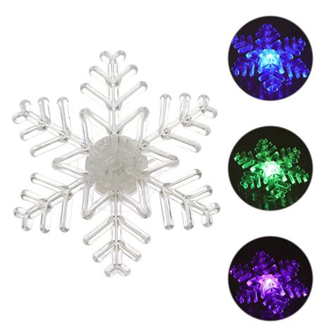 5PCS Snowflake Window Lights with Suction Cup Colourful LED Snowflake ...