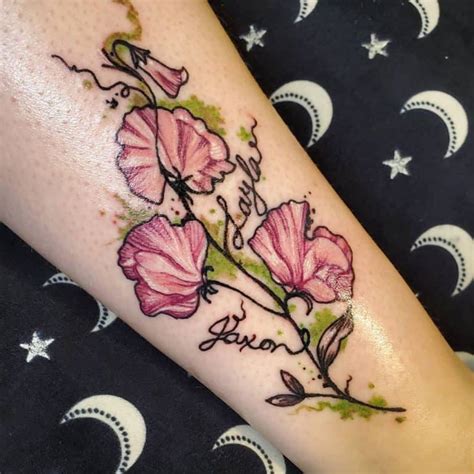 Top 57 Best Sweet Pea Flower Tattoo Ideas 2021 Inspiration Guide