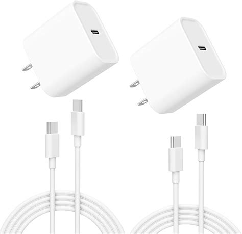 Iphone 15 Charger 2 Pack 20w Usb C Fast Wall Charger Block With 2 Pack 6 Ft Usb C Cable