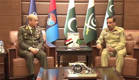 Egyptian Armed Forces Commander In Chief Meets Cjcsc General Nadeem Raza