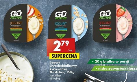 Promocja Go Active Jogurt wysokobiałkowy z owsianką 150g w Biedronka