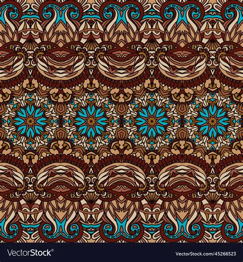 Seamless Pattern African Style Art Batik Ikat Vector Image