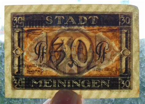 Geldscheine Gutschein Ber Pfennig Stadt Meiningen Jahr Eur