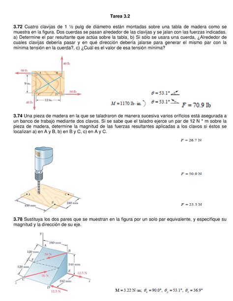 Tarea Problemas De Estatica Tarea Cuatro Clavijas De