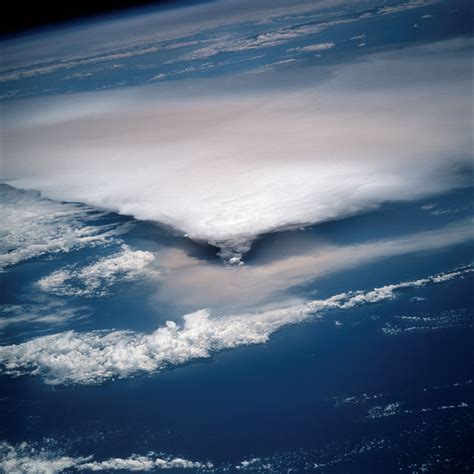 Eruption of the Rabaul volcano photographed on 20 September 1994 from ...