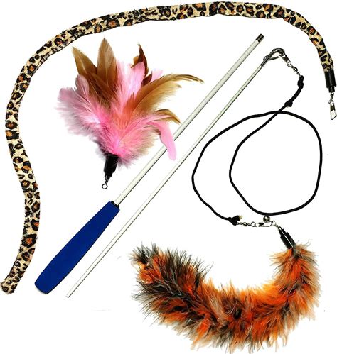 Amazon Pet Fit For Life 3 Piece Dual Rod Feather Teaser And