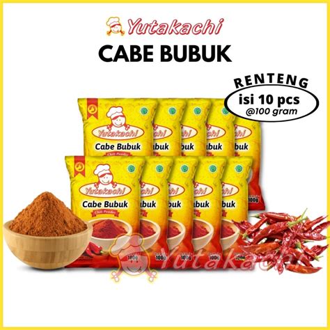 Jual Renteng Cabe Bubuk 1 Kg Yutakachi Kemasan 100gr X 10 Pcs Chili