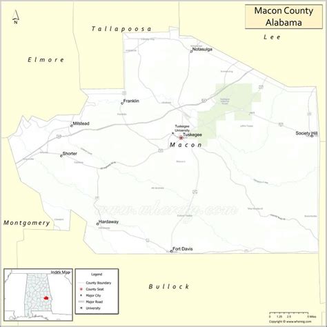 Map Of Macon County Alabama Where Is Located Cities Population