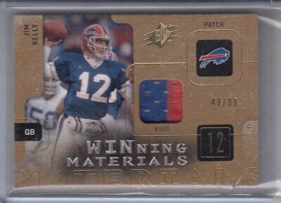 Jim Kelly Upper Deck Spx Winning Materials Patch Wjk Bills