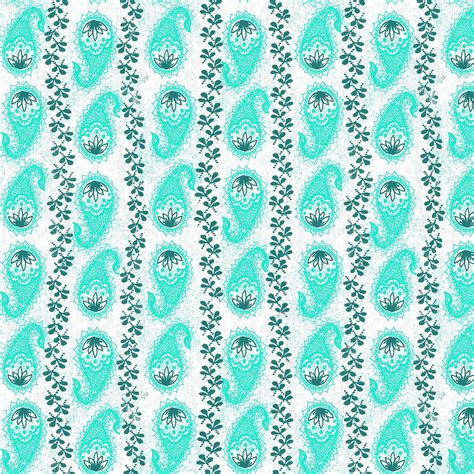 Our House Turquoise Paisley Stripe Fabric By Natalie Barnes Windham