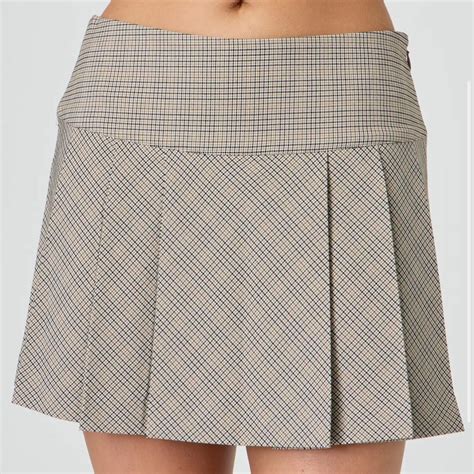 Glassons Pleated Check Mini Skirt Worn Once Size Depop