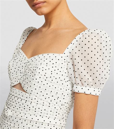 Womens Self Portrait White Chiffon Polka Dot Mini Dress Harrods Us