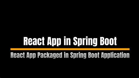 React App Packaged Inside Springboot Springboot Reactwithspringboot