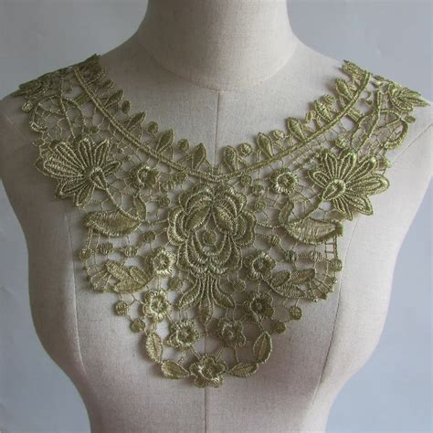 Golden Neckline lace decorative DIY hand sewing embroidery lace lace garment accessories GL03-in ...