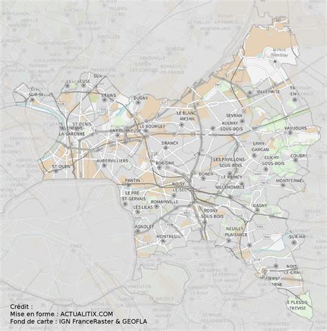 Carte Personnalisable Des Villes Et Communes De La Seinesaintdenis