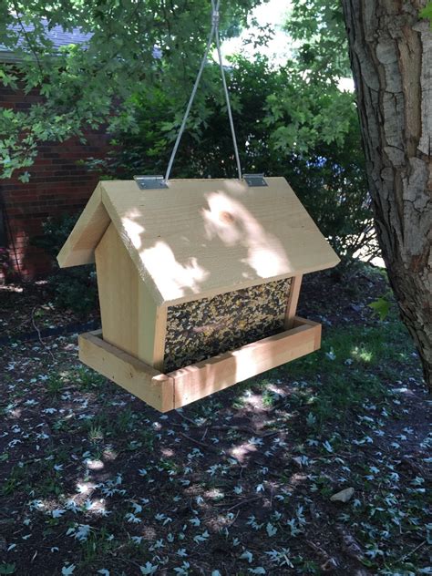 Handmade Solid Wood Cedar Bird Feeder Cedar Bird Feeder