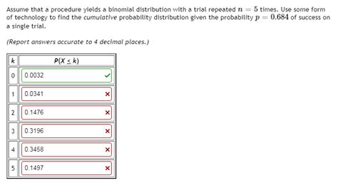 Solved Assume That A Procedure Yields A Binomial Chegg