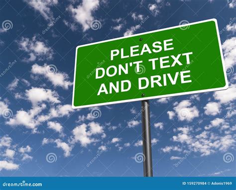 Please Don`t Text And Drive Traffic Sign Stock Illustration