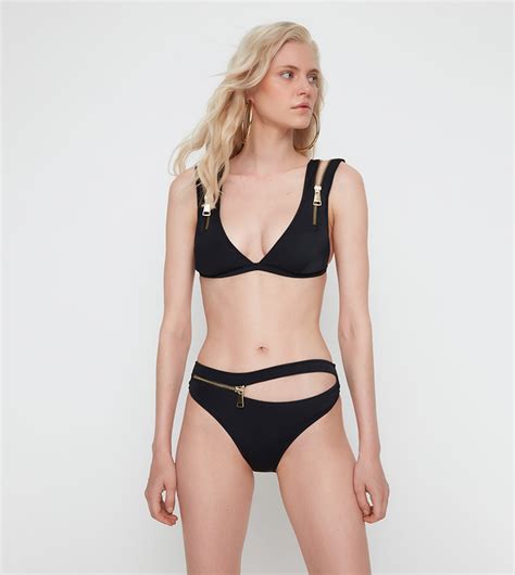 Buy Trendyol Zipper Bikini Brief In Black Thstreet Bahrain