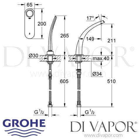 Grohe Ls Ondus Digital Hole Bath Shower Combination Spare Parts