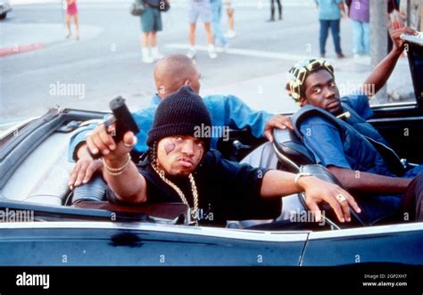 DON'T BE A MENACE TO SOUTH CENTRAL WHILE DRINKING YOUR JUICE IN THE HOOD, clockwise from bottom ...