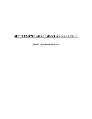 Fillable Online Settlement Agreement Release And Waiver Sample