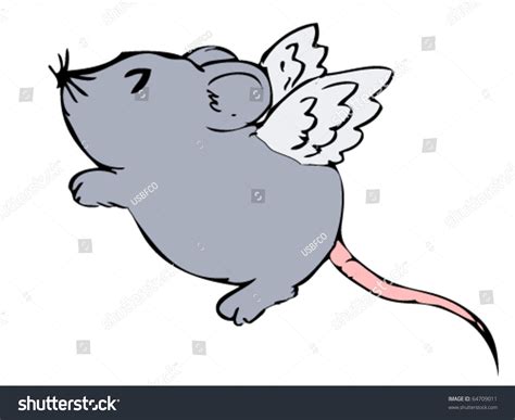 Illustration Cute Flying Mouse Stock Vector (Royalty Free) 64709011 ...