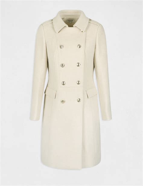 Manteau droit boutonné beige femme Morgan