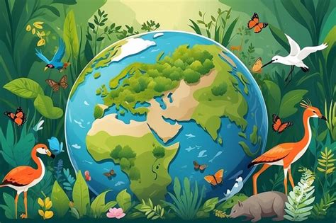 Ilustraci N Vectorial Del D A Mundial De La Biodiversidad Con