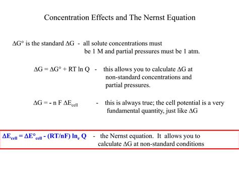 Ppt The Nernst Equation Powerpoint Presentation Free Download Id6575347