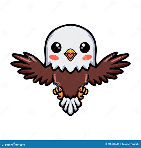 Cute Little Eagle Cartoon Flying Stock Vector Illustration Of Baby