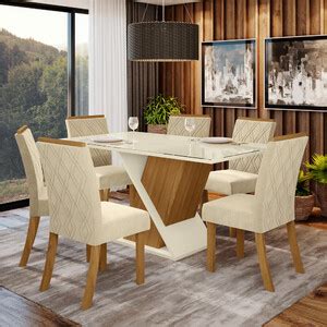 Conjunto Sala De Jantar Tampo Mdf Canto Reto Vidro Cm