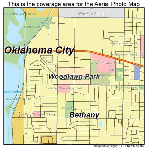 Aerial Photography Map of Woodlawn Park, OK Oklahoma