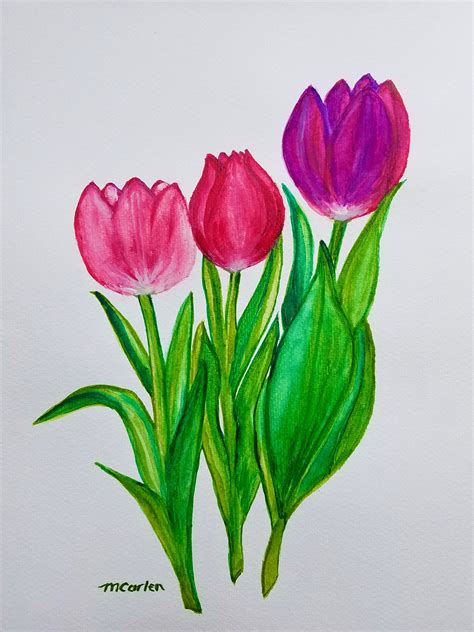 Aquarelle Originale Peinture Originale Peinture De Fleurs Peinture