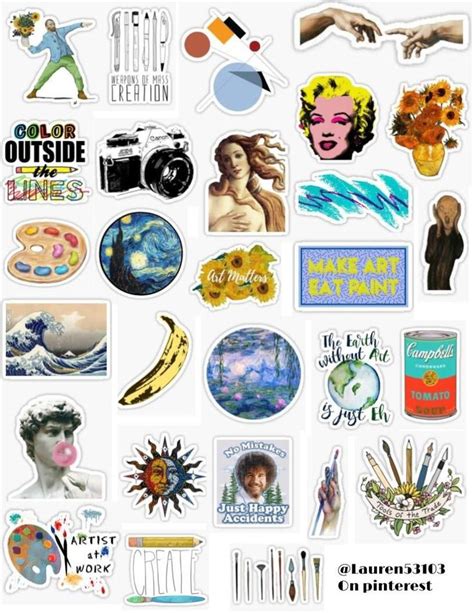 Art Stickers By Lauren Pegatinas Bonitas Pegatinas Imprimibles