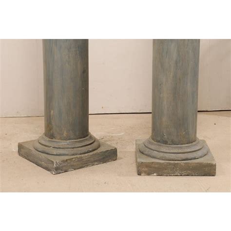 French Vintage Doric Style Painted Plaster Columns A Pair Chairish